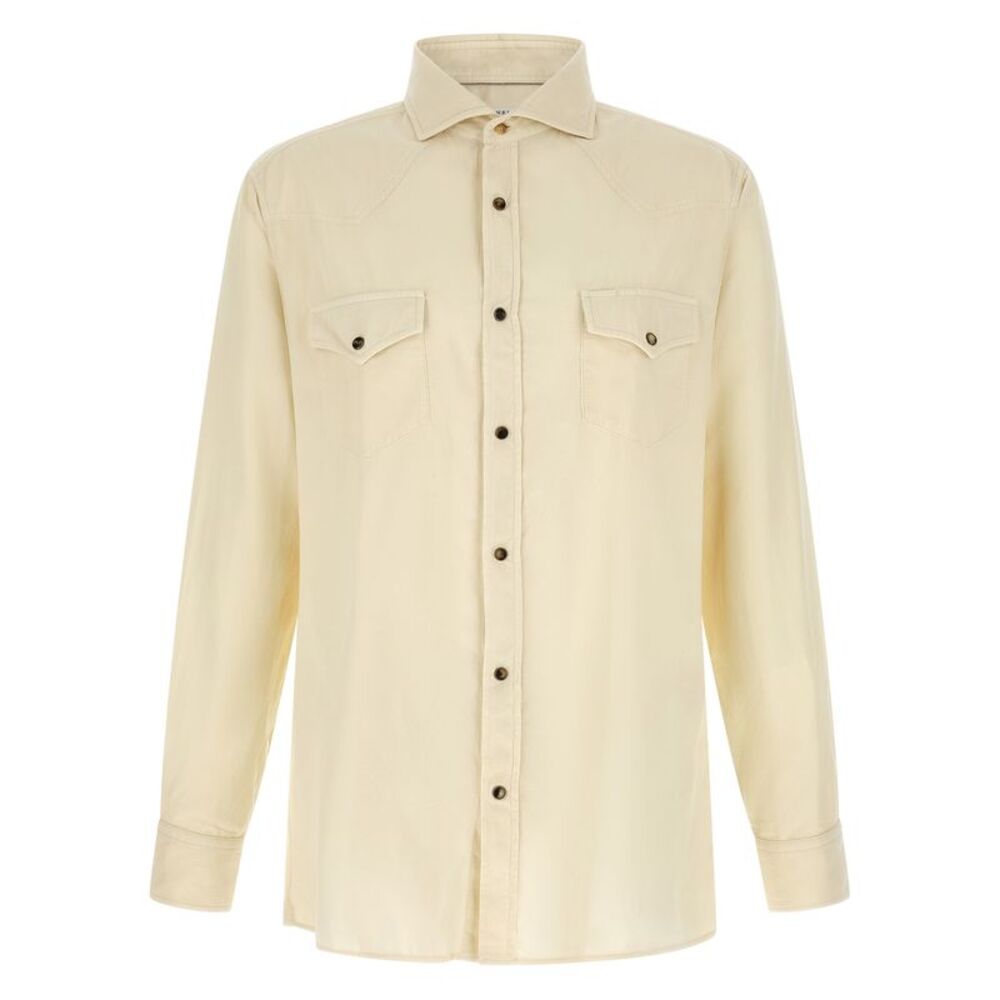 Brunello Cucinelli White Cotton Men's Blouse